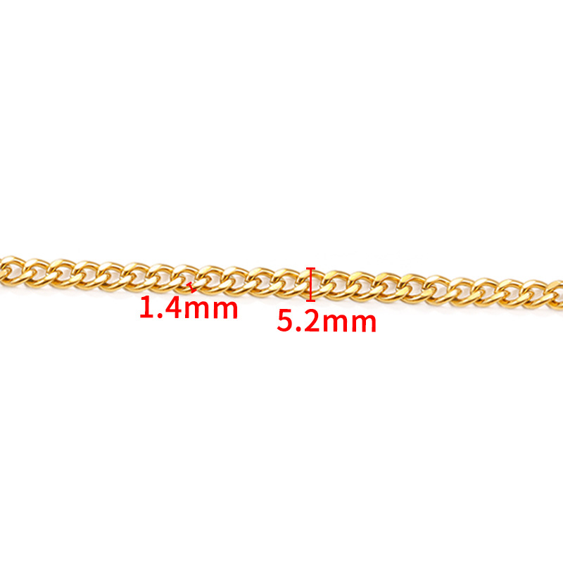 Vacuum 18K gold double-sided grinding chain 1.4x5.2mm