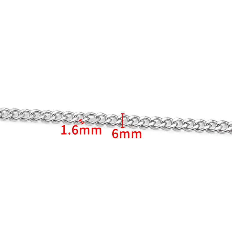 Steel color double-sided grinding chain 1.6x6mm