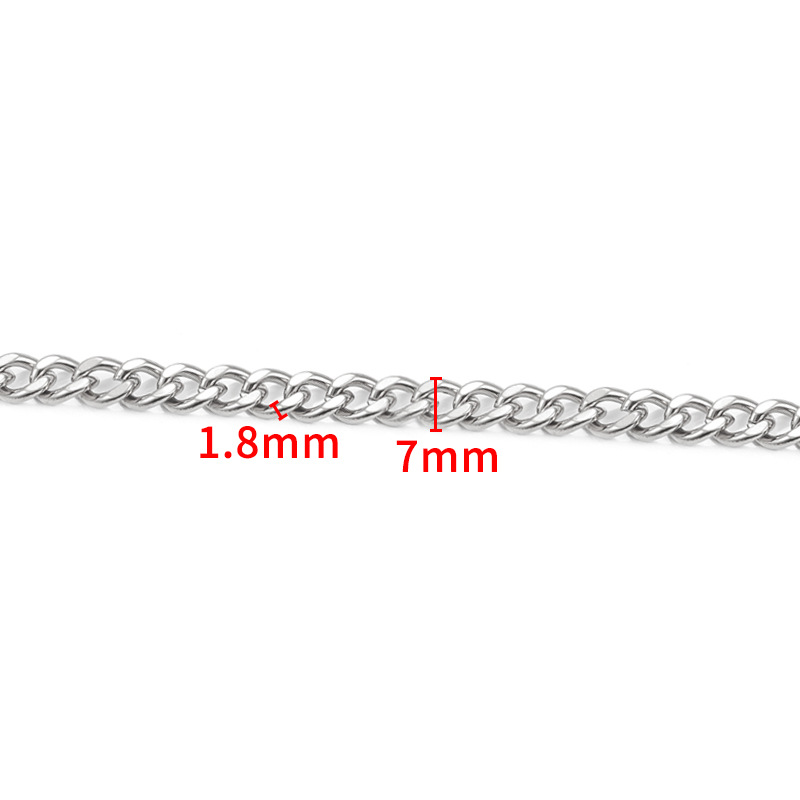 Steel color double-sided grinding chain 1.8x7mm