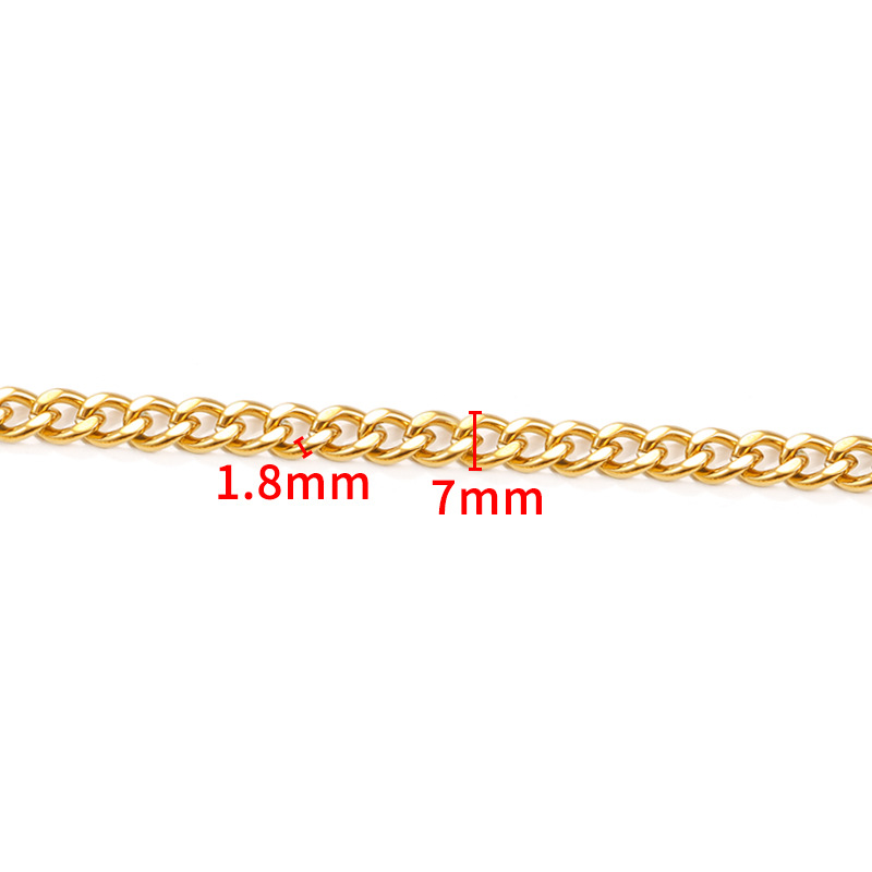 Vacuum 18K gold double-sided grinding chain 1.8x7mm