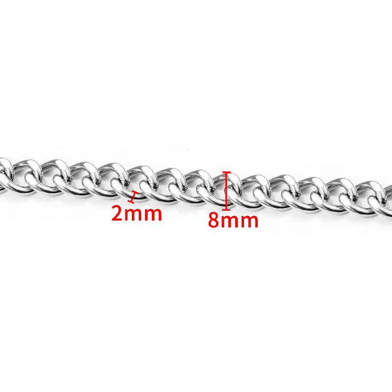 Steel color double-sided grinding chain 2x8mm