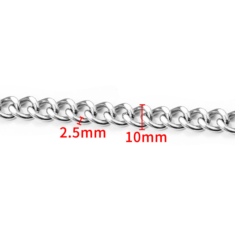 Steel color double-sided grinding chain 2.5x10mm