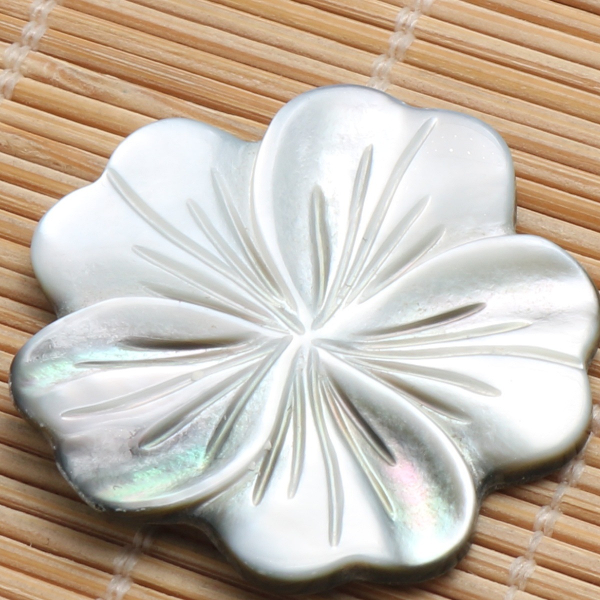 Silver five-petal flower 28mm