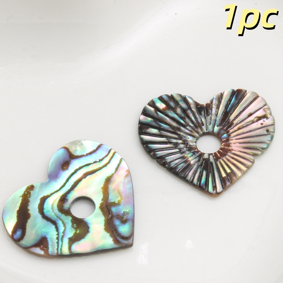 Colorful abalone and peach heart 18*17mm