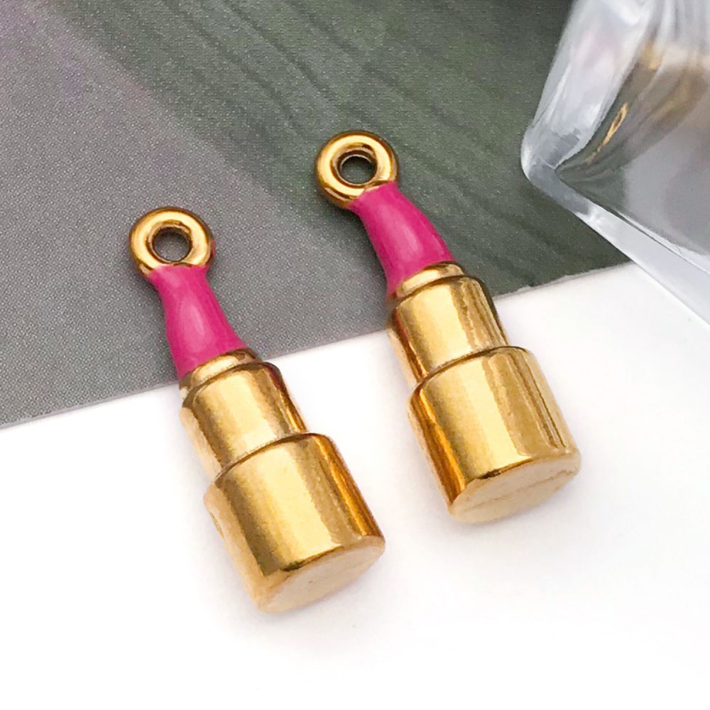 1 stainless steel rose red drip oil three-dimensional lipstick 6*17*6mm hole 1.3mm