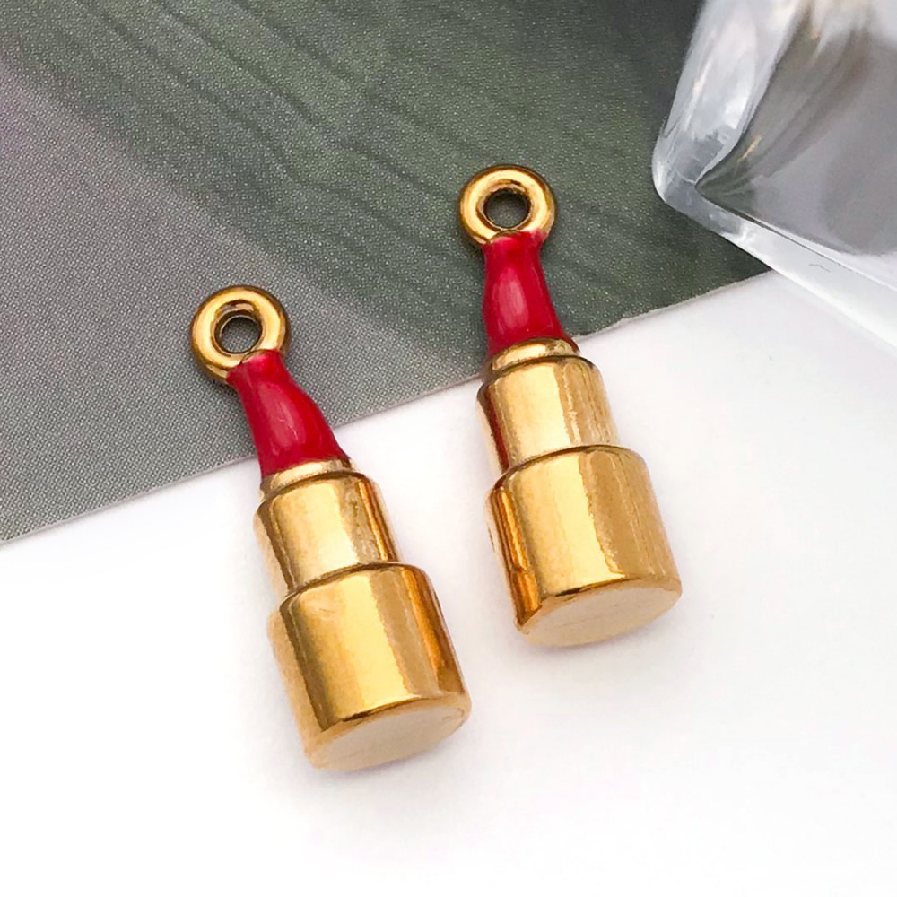 1 stainless steel red drip oil three-dimensional lipstick 6*17*6mm hole 1.3mm-