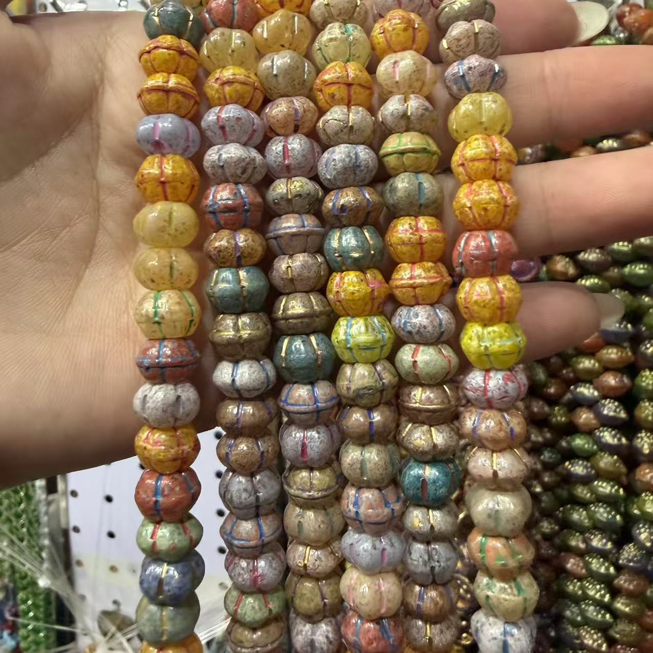 Pumpkin beads 10mm (54 pieces per piece)