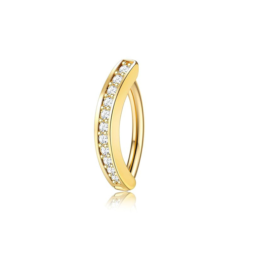 Gold arc buckle with zircon