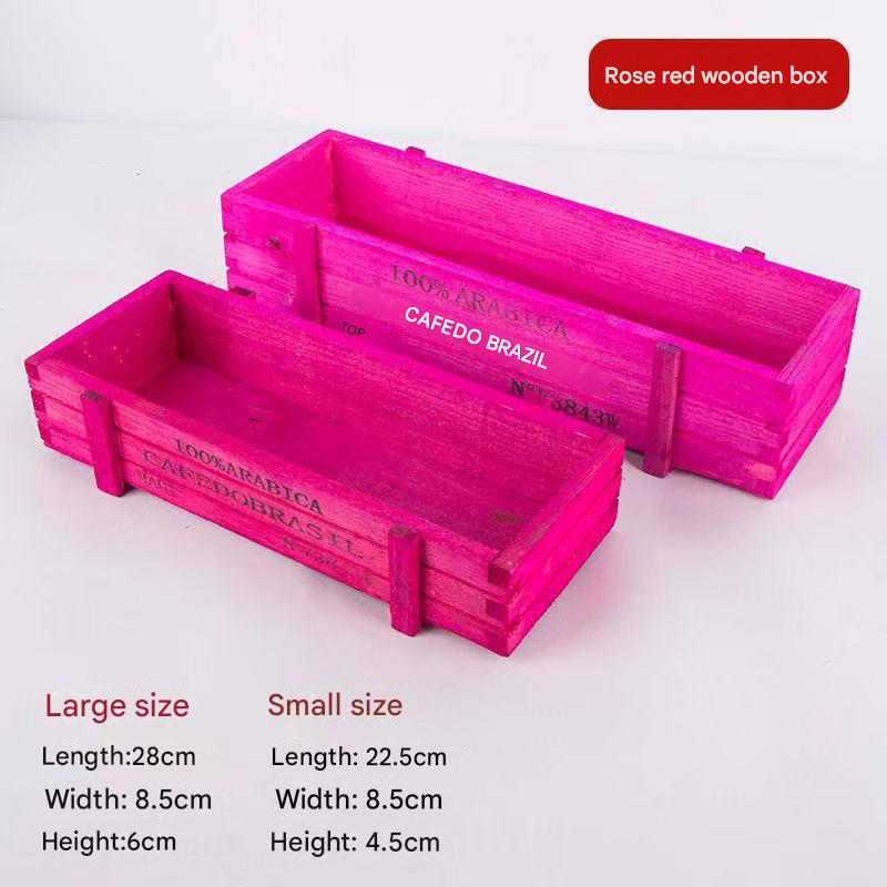 Rose red wooden box