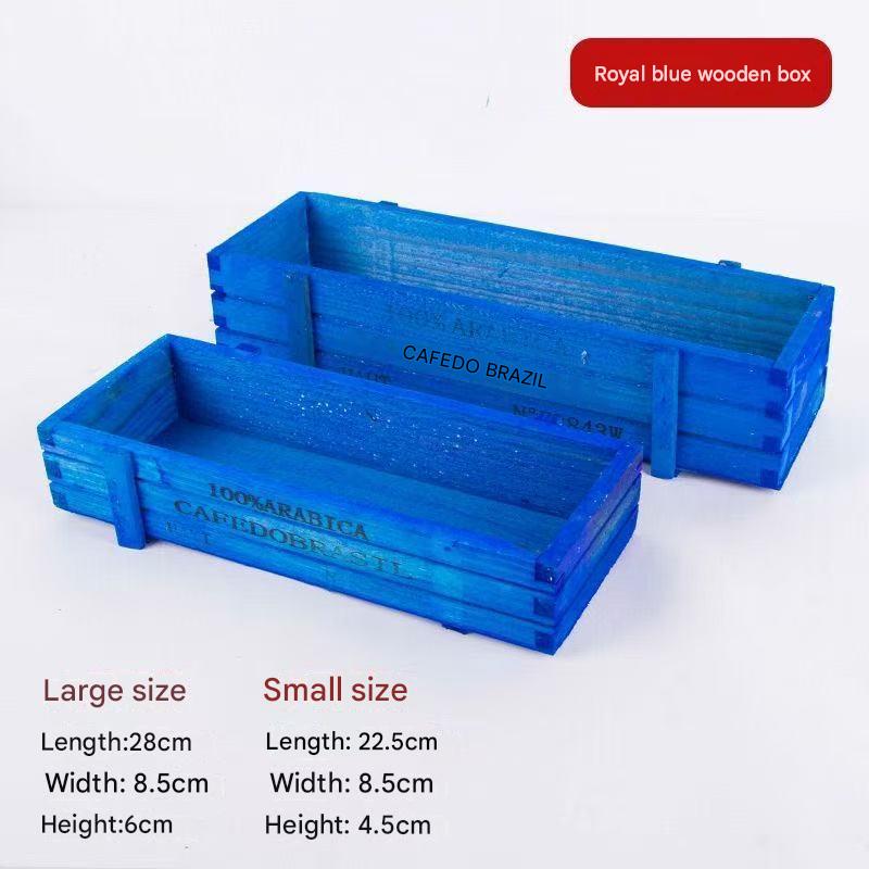 Royal blue wooden box