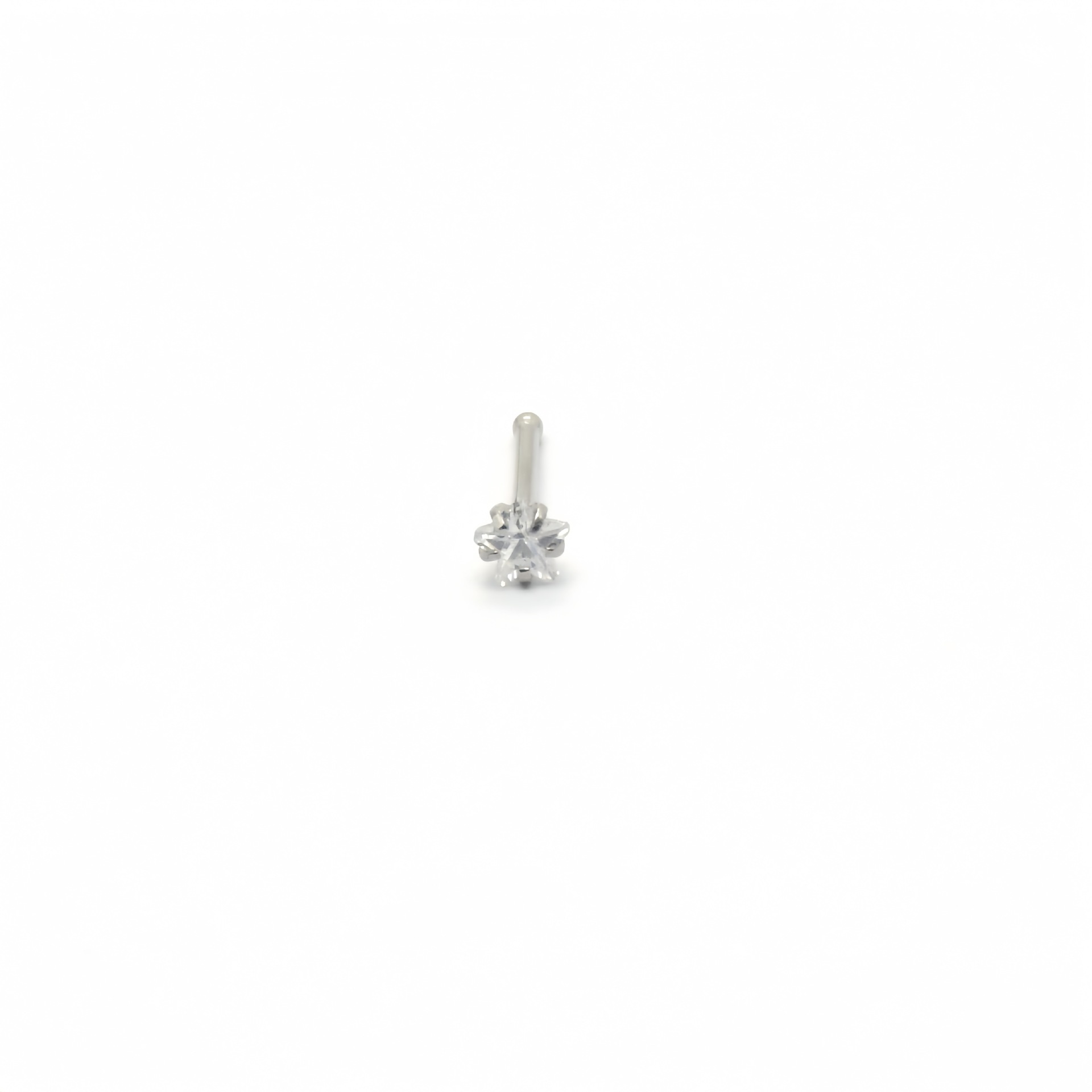 White diamond five-pointed star [straight stem]