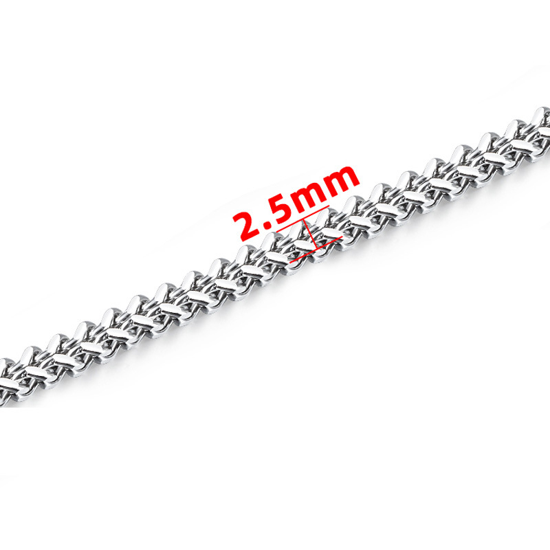 Steel color front and back chain 2.5mm