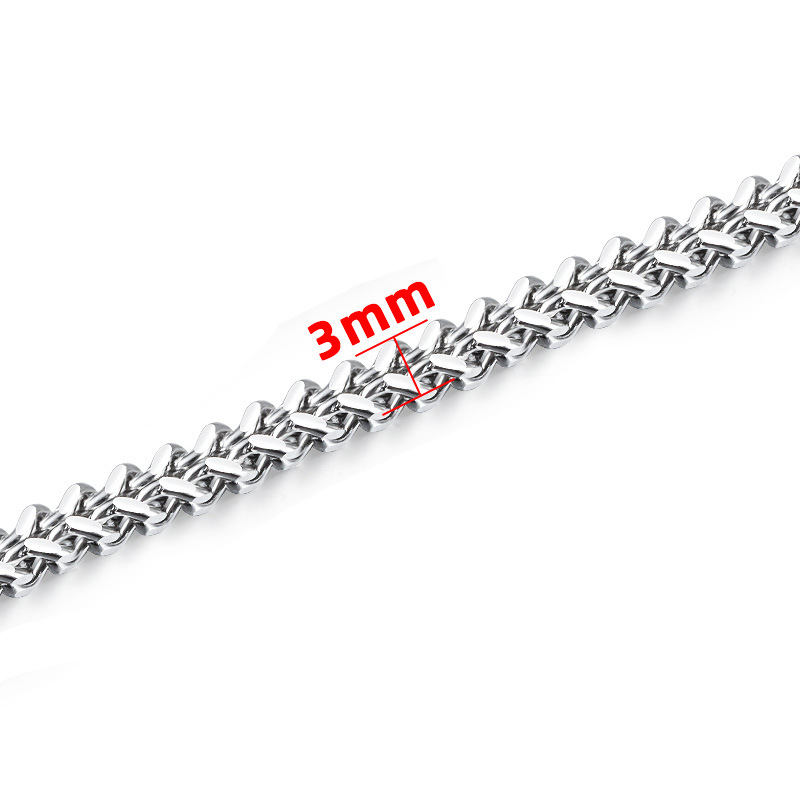 Steel color front and back chain 3mm