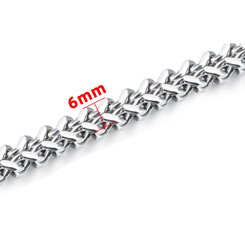 Steel color front and back chain 6mm