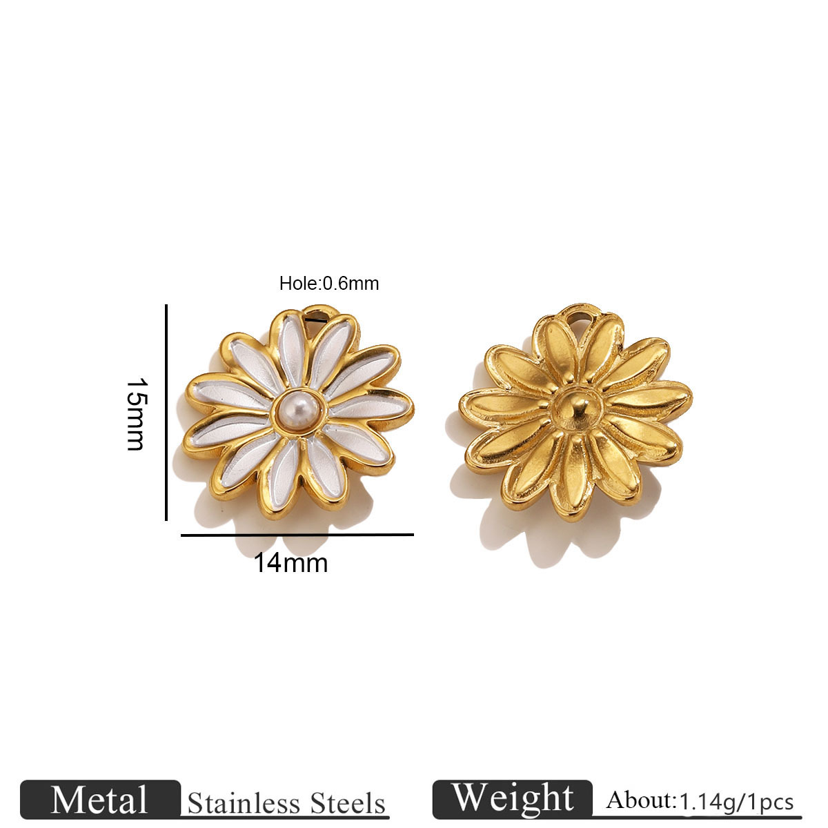 Gold pearl flower pendant