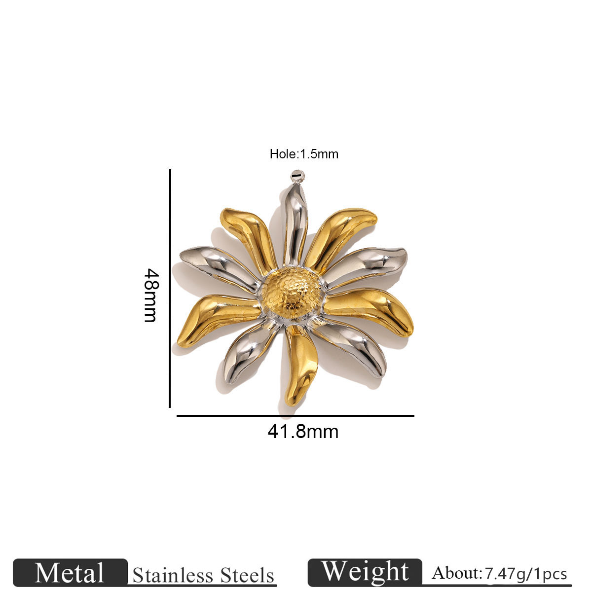 Golden sunflower pendant