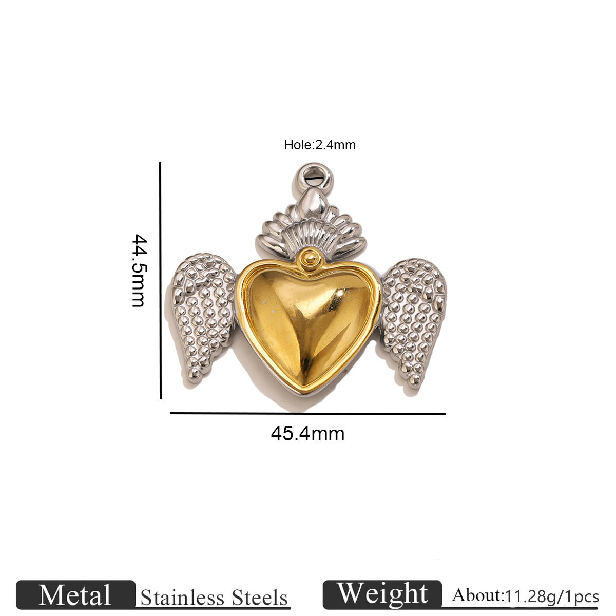 Golden love wings pendant