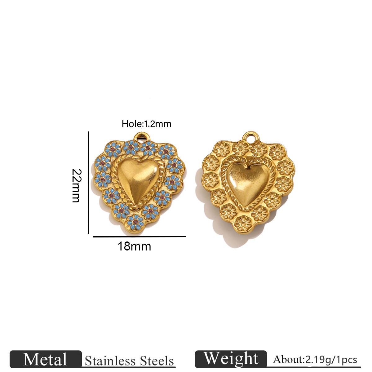 Golden lace love pendant-blue