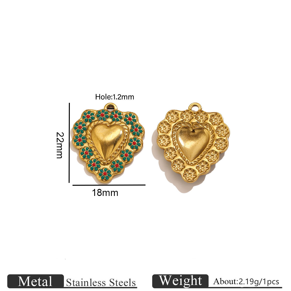 Golden lace love pendant-green