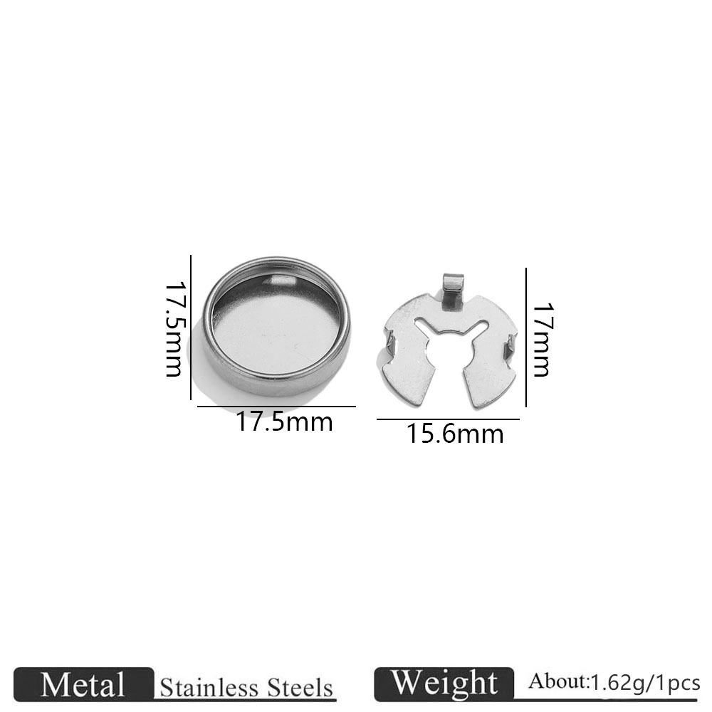 Steel color turtle buckle 17.5mm