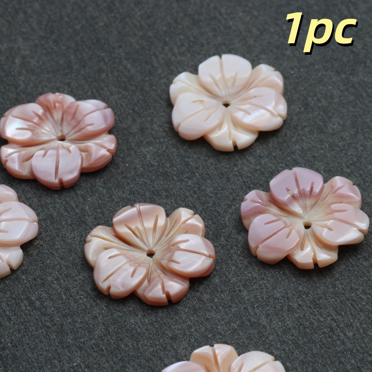 Peach six-petal flower 2.2*18.6mm