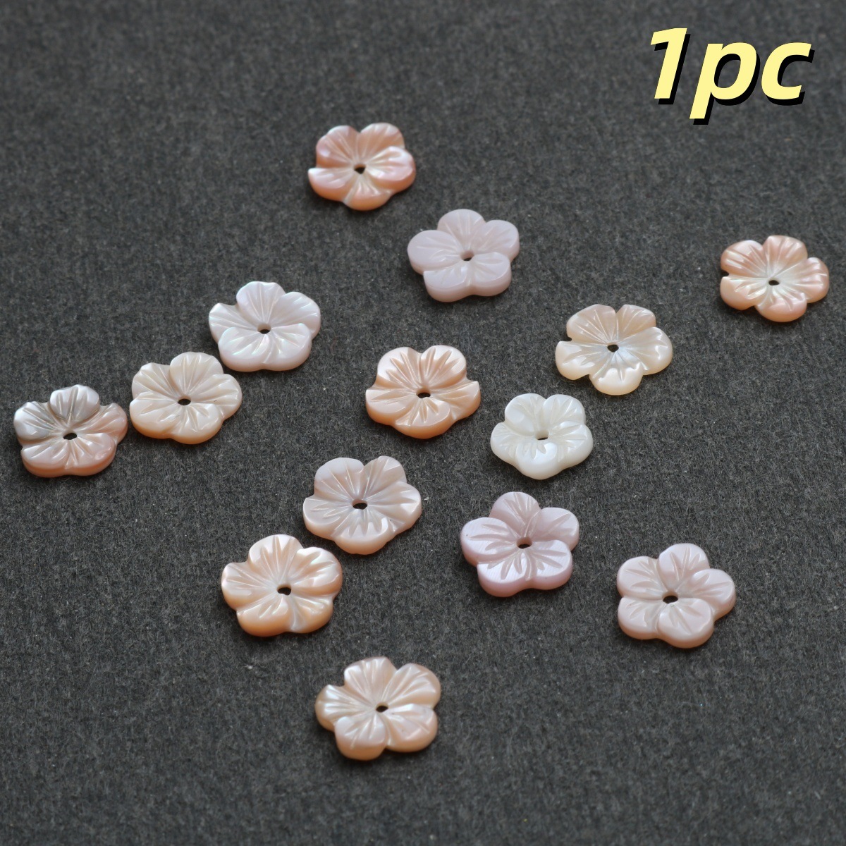 Peach color carved five-petal flower 1.8*9mm