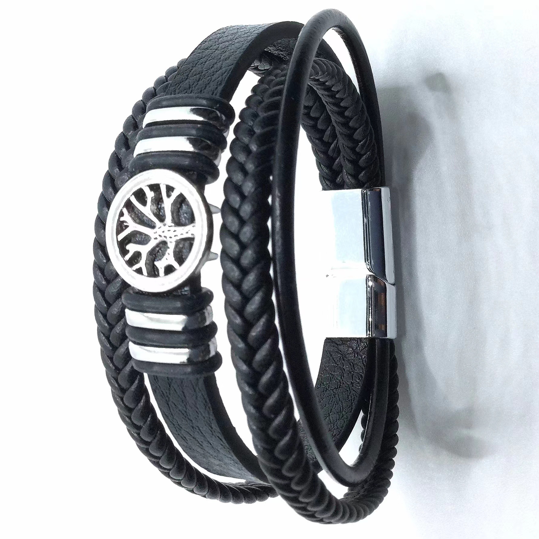 Black silver buckle