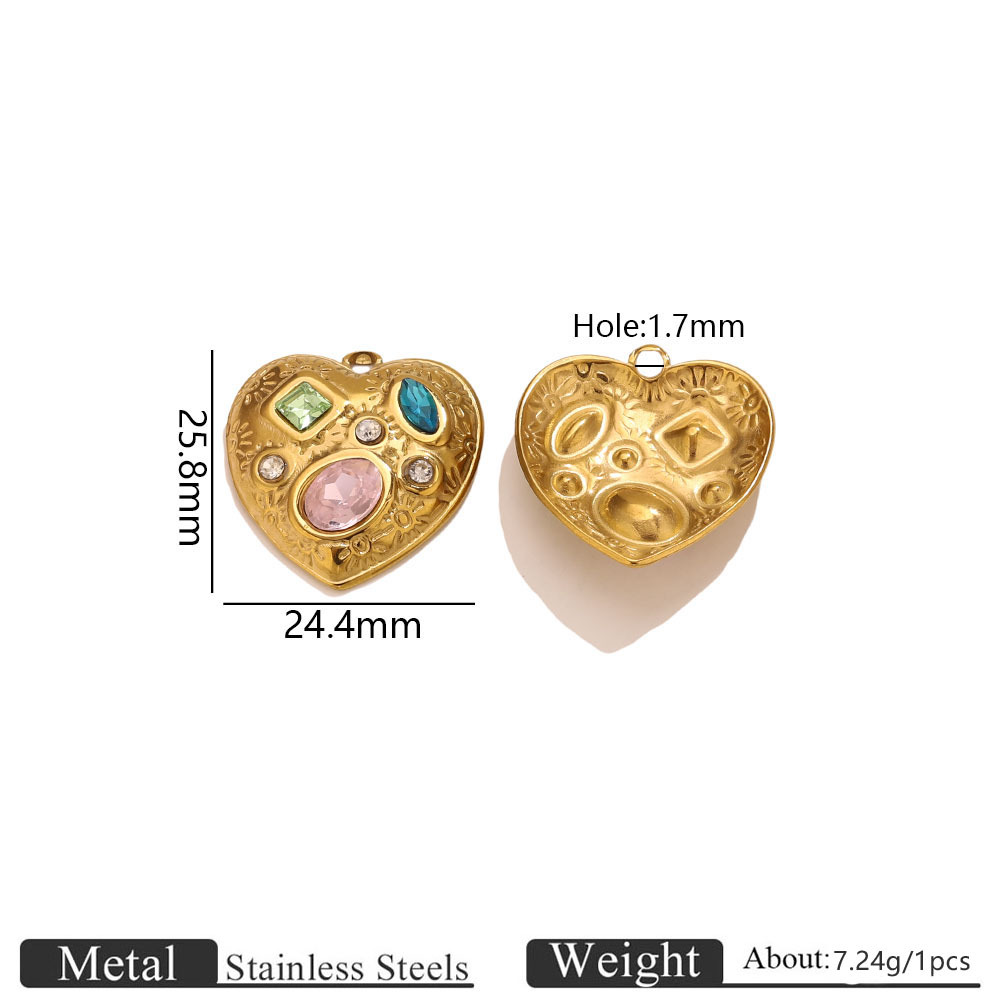 Colored gemstone love pendant-gold