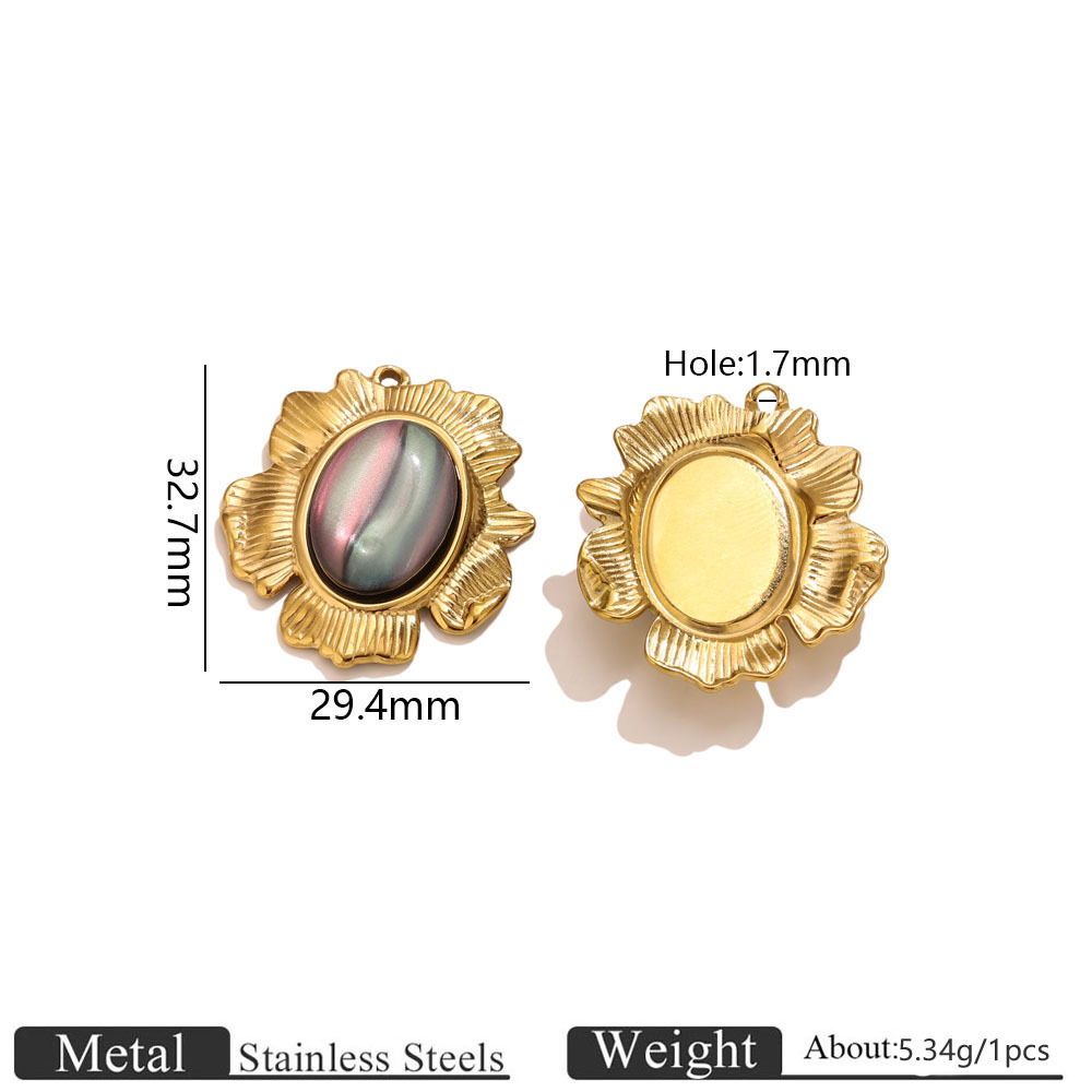Colorful light mother-of-pearl pendant-gold