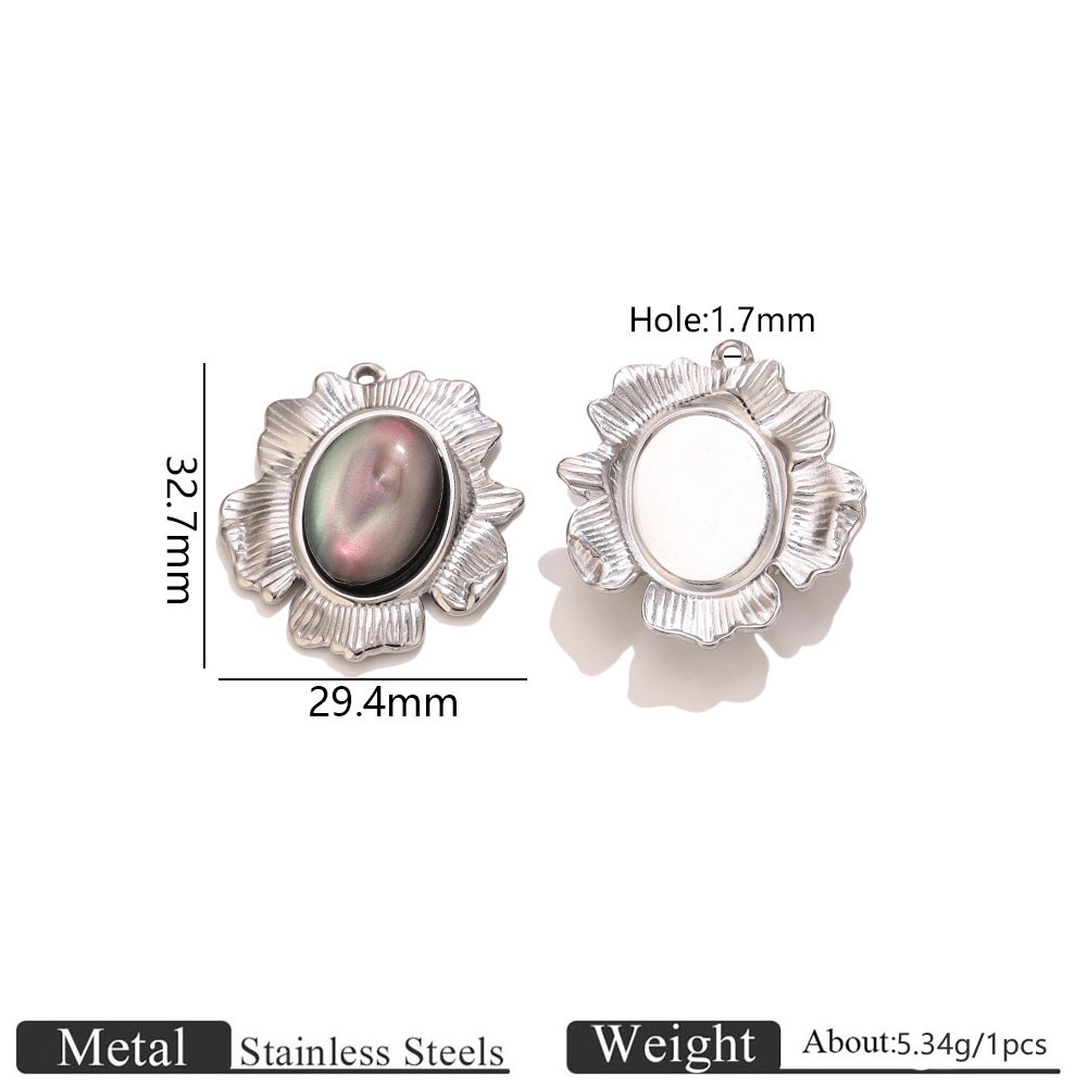 Colorful light mother-of-pearl pendant-steel color