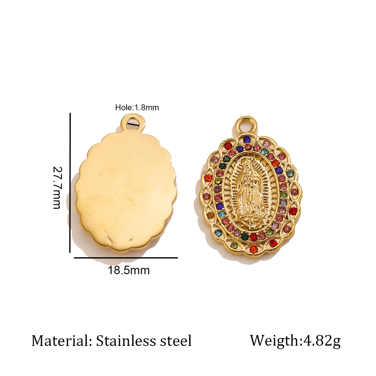 Golden colored diamond madonna pendant
