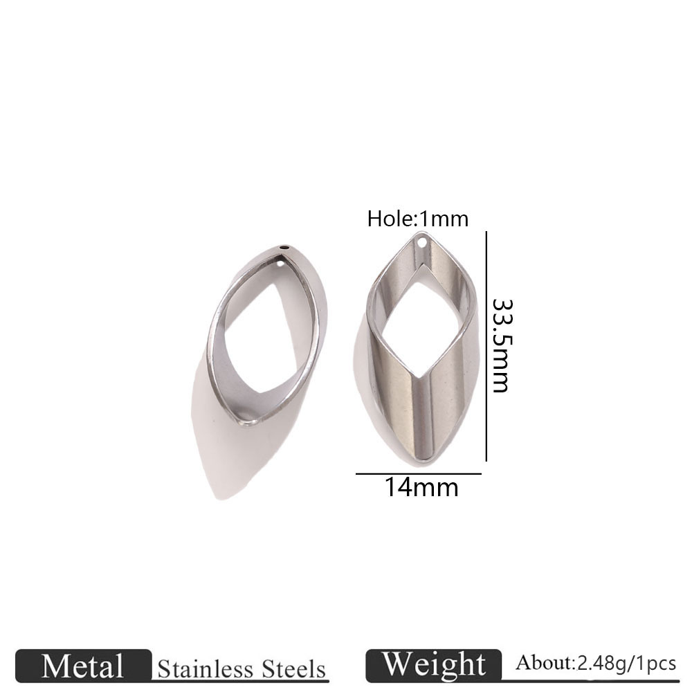 Steel oval rhombus pendant-large size