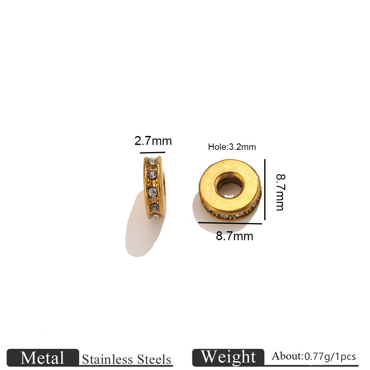 Gold tapered flower bead spacer