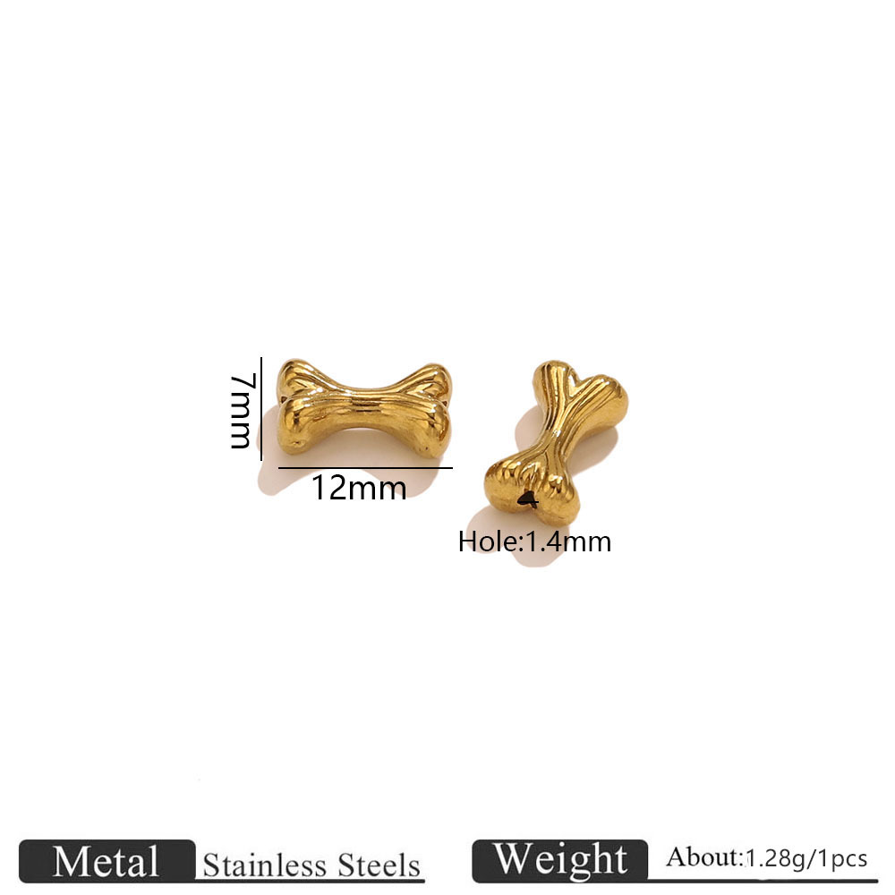 Golden bone beads-vertical pattern