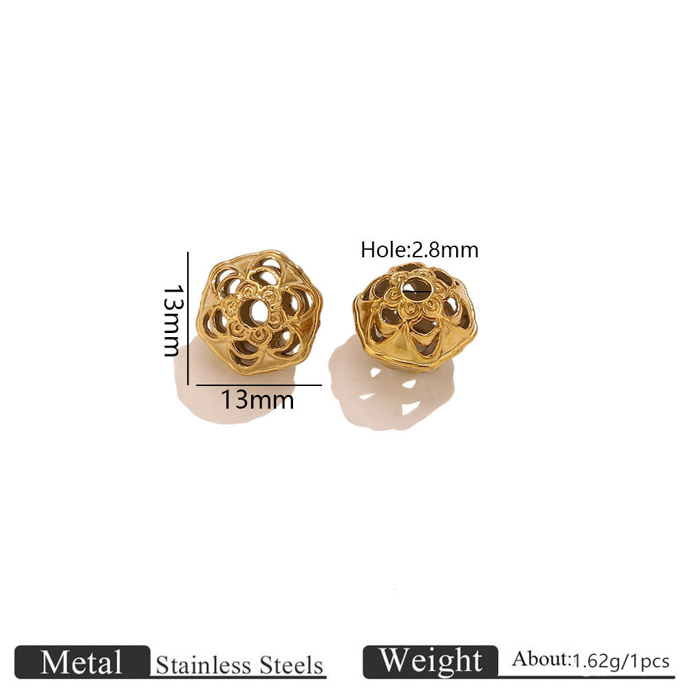 Gold carved spacer beads 1