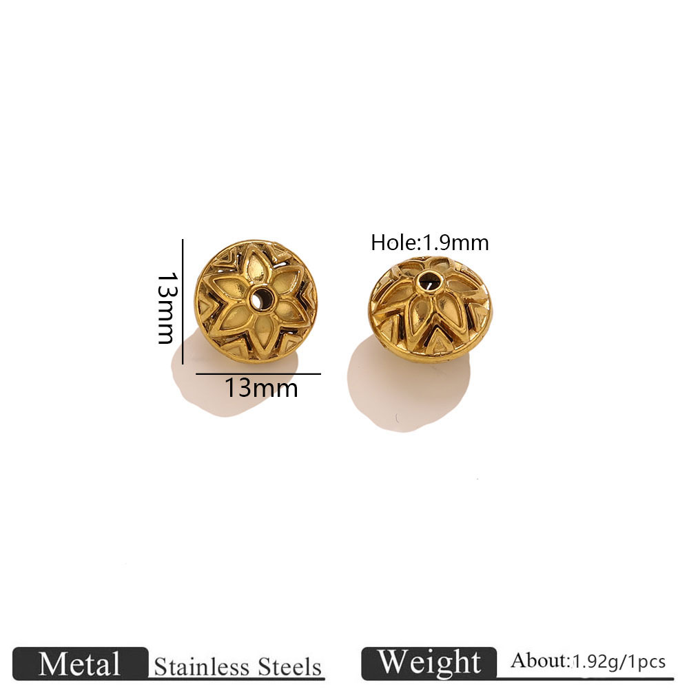 Gold carved spacer beads 3