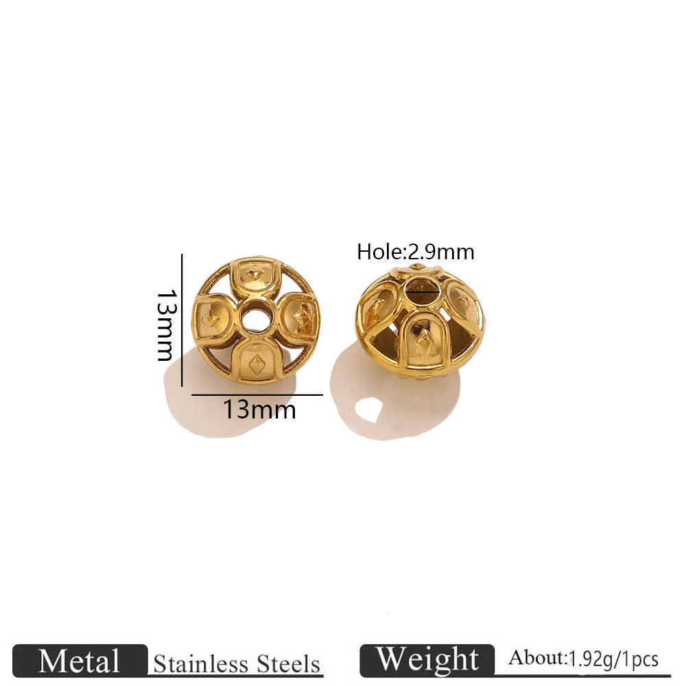 Gold carved spacer beads 4