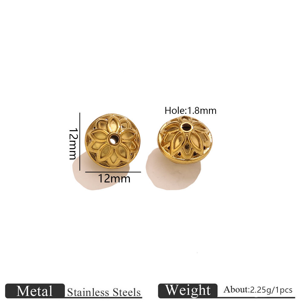 Gold carved spacer beads 5