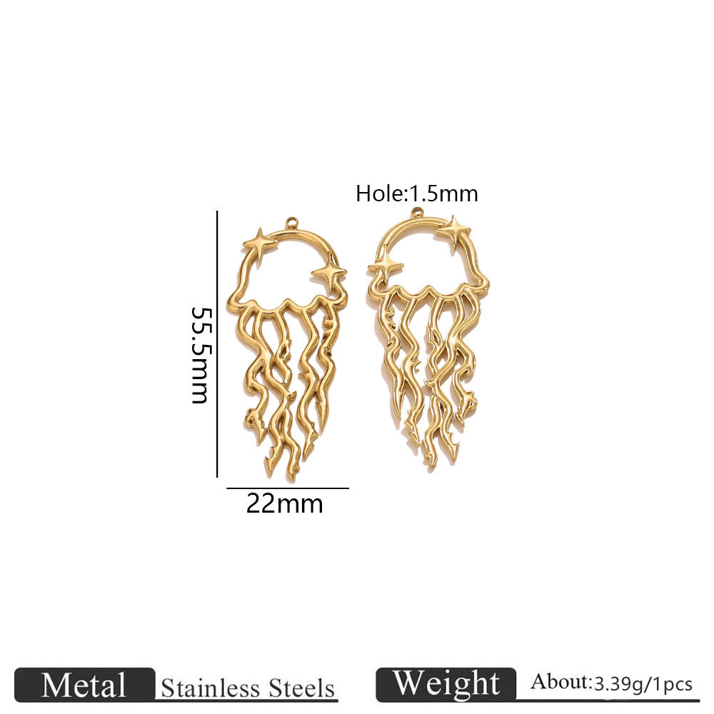 Golden jellyfish pendant