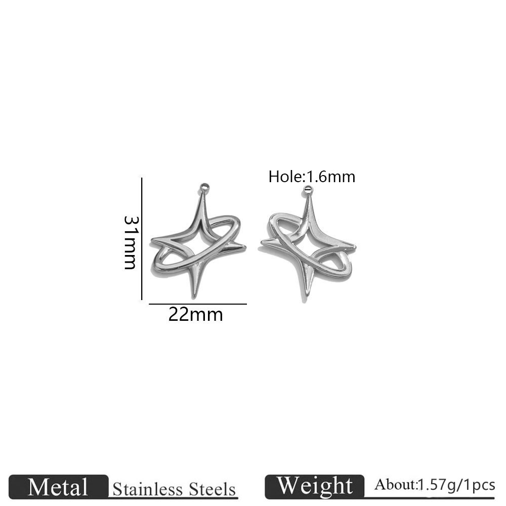 Steel color ring star pendant
