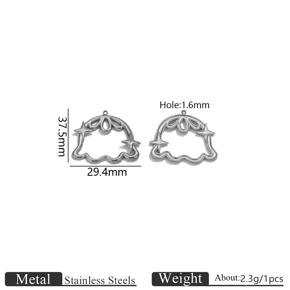 Steel-colored jellyfish star pendant