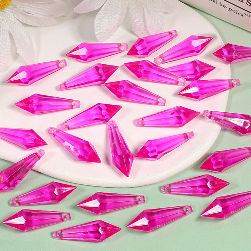 9x29mm/520pcs Rose red small pointed bead pendant