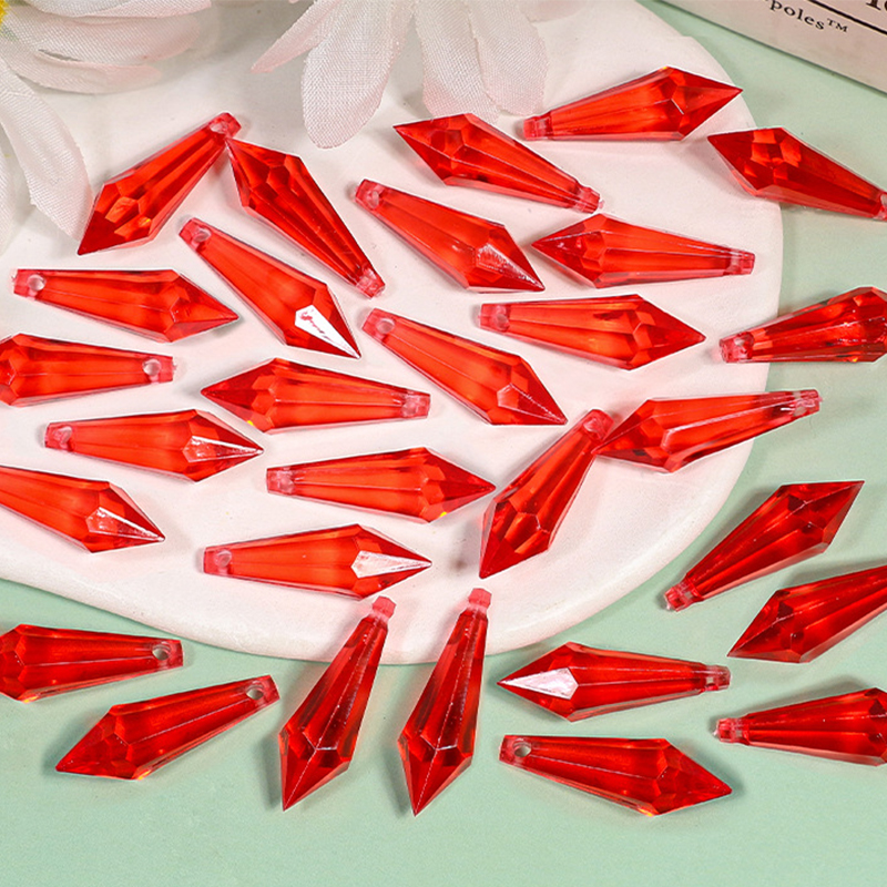 9x29mm/520pcs Big red small pointed bead pendant