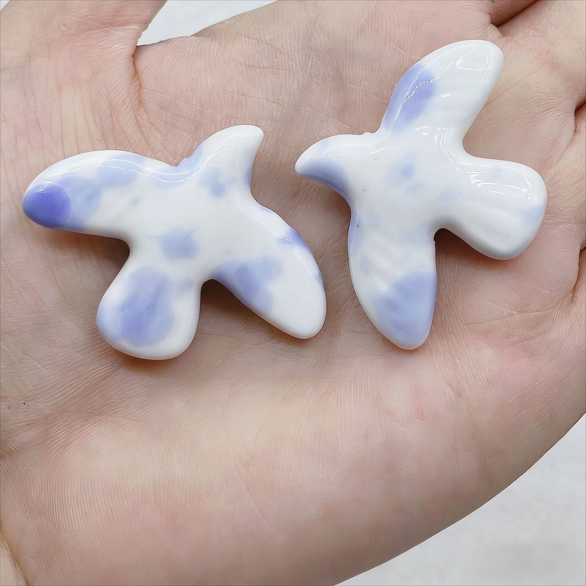 Blue smudge on white background