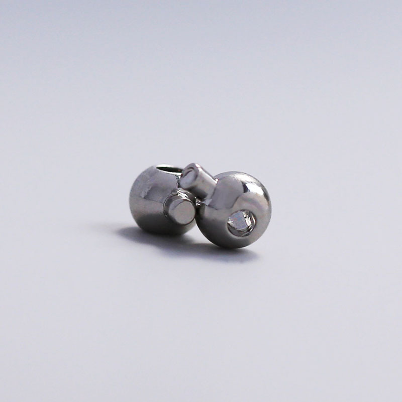 Platinum electroplated color-preserving round positioning buckle 2.5mm
