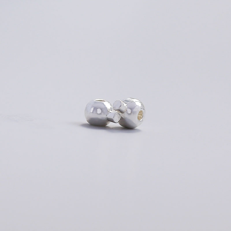 Thick silver electroplated round positioning buckle 3.5mm