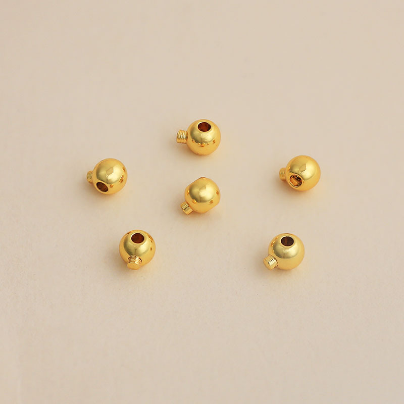 18k real gold electroplating color retention [diameter 3.2mm × hole diameter 1.2mm round thread positioning buckle] 1 piece