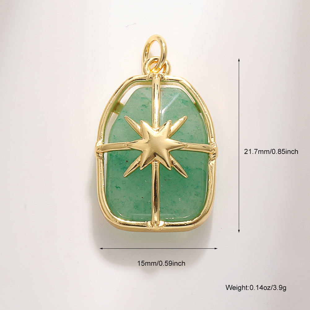 A1671 green aventurine eight-pointed star