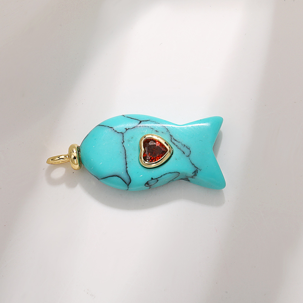 A1126 diamond turquoise fish