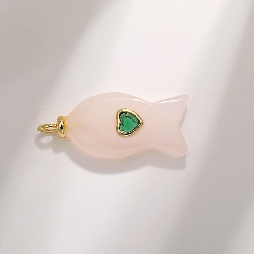 A1129 diamond-encrusted pink crystal fish